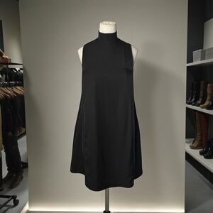 LUCCA - Black Sleeveless Mock Neck A-Line Dress – Minimalist - Flowy XS